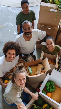 Food donations on table